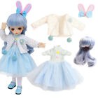 30cm BJD Doll Toy 1/6 BJD Girl Dolls with Makeup Clothes Blue Wigs Shoes Dress