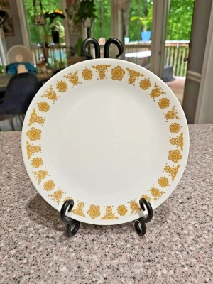 Platos de ensalada de almuerzo Corelle vintage 8,5" oro mariposa hechos en EE. UU. #7 Foto 1 de 4