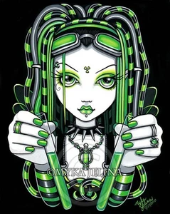 Green Fairy Cybergoth Vivian Dreadfalls Myka Jelina Art 8x10 Signed PRINT Vivian - Picture 1 of 4