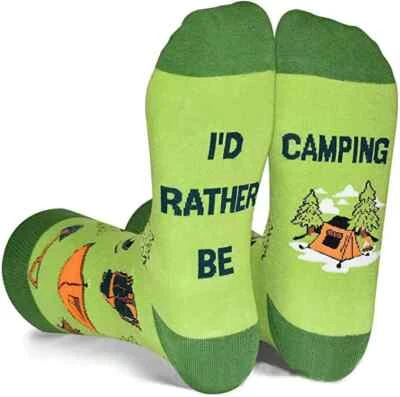 LOSTSOCKS Camping Lover Cotton Colorful Socks, Stylish Design, Gift UK 5-11