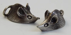 PEWTER MICE pair, very nice! about 1" long - Picture 1 of 2
