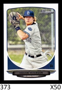 1-2013 BOWMAN DRAFT BASE DUSTIN PETERSON BRAVES QTY AVAILABLE - Picture 1 of 2