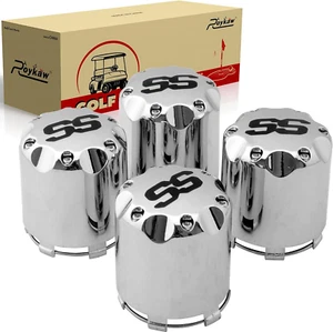 Roykaw Golf Cart Wheel Hub Cap Covers Compatible with EZGO, Club Car, Yamaha - 4 - Picture 1 of 12