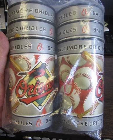 BALTIMORE ORIOLES O'S - SET OF 6 - DURABLE PLASIC DRINKING 16 OUNCE CUPS Cover