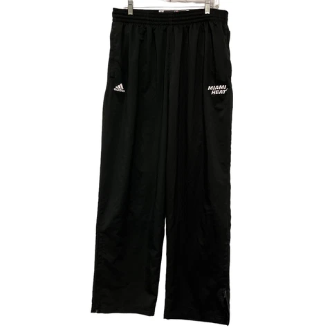 Miami Heat NBA Adidas Men's Warm Up Pants Black Embroidered Pocket Ankle Zip XL Cover