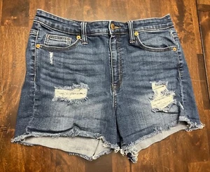 Universal Thread High Rise Midi Raw Hem Blue Denim Short Damengröße 10/30 - Bild 1 von 6