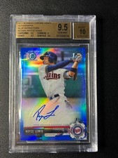 ROYCE LEWIS BGS 9.5 2017 BOWMAN CHROME DRAFT PROSPECT BLUE REFRACTOR AUTO /150
