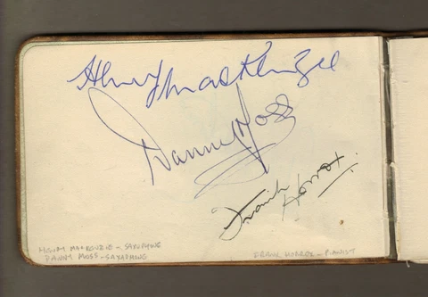 HENRY MACKENZIE,DANNY MOSS,FRANK HORROX,AL MARTINO - HAND-SIGNED ALBUM PAGE 1954 Cover