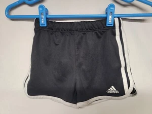 Adidas Black Shorts with Elastic Waist band and White Trim (Child Size 5) - Picture 1 of 3