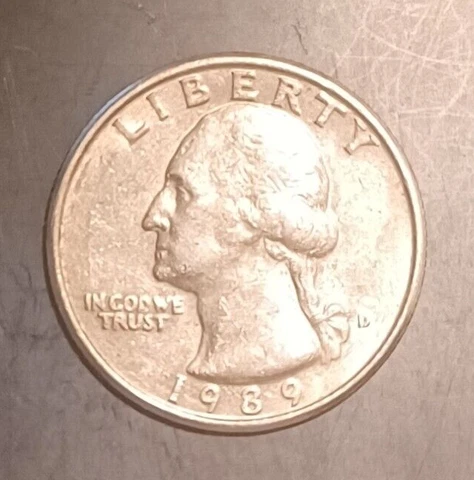 1989-D Washington Quarters 25c US Old Coin Circulated Cover