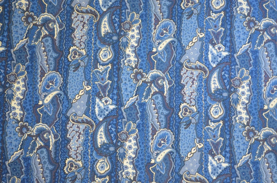 18 yardas disponibles/100 % algodón/ sarga de peso medio/rayas azul cobalto y blanco Foto 1 de 4