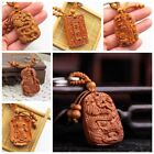 Gift Keyring Pendant Chinese Dragon Statue Buckle Durable Peach Wood Keychain