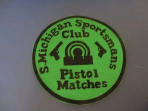 Vintage 5 1/2" Michigan Sportsmans Club Pistol Matches Patch - Bild 1 von 2