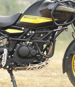 Crash Engine Guard Con Slider Nero Adatto Per Royal Enfield Nuovo Himalayan 450 - Foto 1 di 6