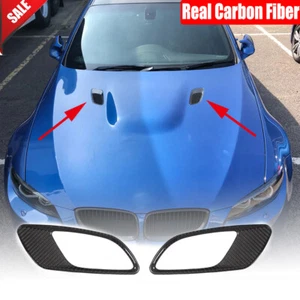 Real Carbon Fiber Hood Vent Air Duct Covers Fit For BMW E90 E92 E93 M3 2009-2013 - Picture 1 of 13