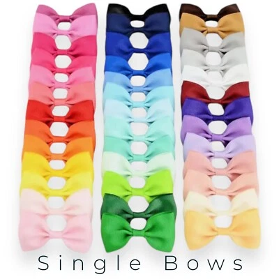 Hair Bows Clips Slides Grips Accessories 2.7" Inch Solid Colour School Outfit - Image 1 of 4