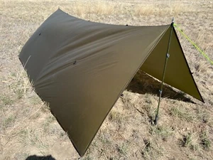 Bear Paw Wilderness Designs 9.3x10 Flat Silpoly Olive Tarp/Tent - Picture 1 of 4