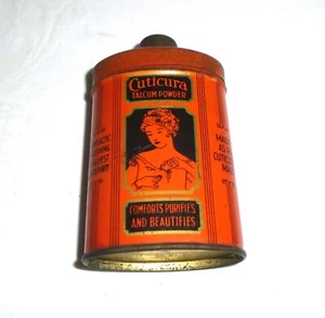 Lata y contenido en polvo de talco Little Cuticura vintage/publicidad coleccionable - Imagen 1 de 9
