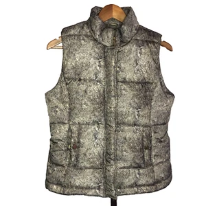 Michael Kohrs Puffer Vest Silver Gray Animal Fur Print Women's M Packable Urban - Picture 1 of 11