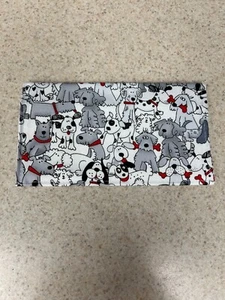 Soft Fabric Checkbook - Handmade - Cute Puppies in Black, White & Gray - Picture 1 of 2