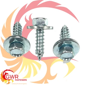 Acme Screws with Captive Washer - Hexagon Head Self Tapping Tappers Screws BZP - Picture 1 of 2