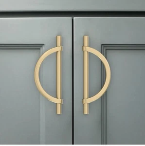Paquete de 10 tiradores de puerta o gabinete de bronce champán Amerdeco. 5"" - Imagen 1 de 5