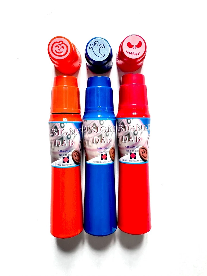 Bingo Daubers- Set of 3 - Halloween Stamp Design 2 oz- Pumpkin, Ghost, Goblin - Image 1 of 1