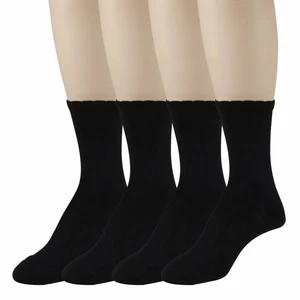 PEDS Women's Dress Crew Socks Black Lightweight Soft Mid-Calf Short Size 5-12 - Picture 1 of 7