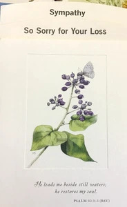 SYMPATHY Card,Nature's Sketchbook brand Psalm 23:2-3 So Sorry for Your Loss NS54 - Picture 1 of 4