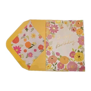 Papyrus Happy Birthday Card w/flowers 💐 "You make the world brighter... " - Picture 1 of 4
