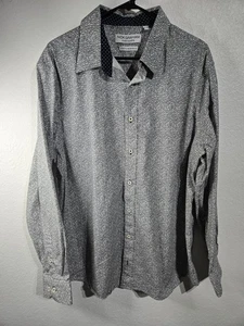 Camicia uomo Nick Graham manica lunga con bottoni taglia 2XL grigia stampa designer moderna - Foto 1 di 12