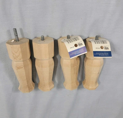 Lote de 4 patas de mesa de pino tradicional de 9" NUEVAS 2-1/8”x9” Foto 1 de 2