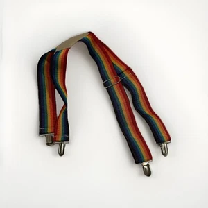 Vintage Rainbow Jural PRIDE Gay LBGQT Trans Mens Suspenders size S-10 - Picture 1 of 1
