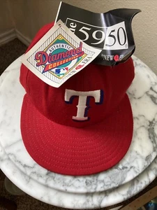 Vintage 90s Texas Rangers New Era Pro Model Diamond Collection 100% Wool Hat MLB - Picture 1 of 8