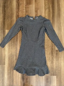 Loft Gray Polka Dot Dress Size 2P - Picture 1 of 8