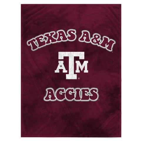 Texas A&M Aggies 60'' x 70'' Bubble Tie-Dye Flannel Sherpa Blanket Cover