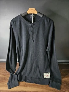 True Religion World Tour Black Thermal Shirt Men XL - Picture 1 of 4