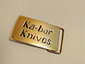 Vintage Ka-bar Knives Solid Brass Belt Buckle Vintage Unique Rare - Picture 1 of 3