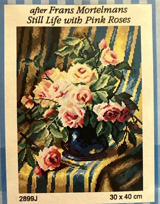 Printed needlepoint Tapestry Gobelin 30x40 cm  Orchidea Pink Roses - Image 1 of 4