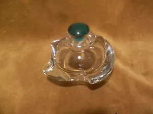 Small Cut Glass Decanter With Green Glass Stoper - Picture 1 of 5