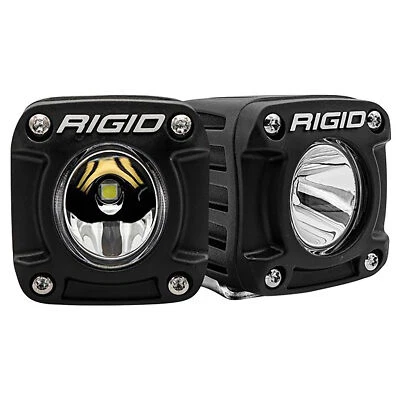 Rigid 490613 Revolve Pod Broad Spot White Square LED Lights Pair Kit Set Black - Image 1 of 4