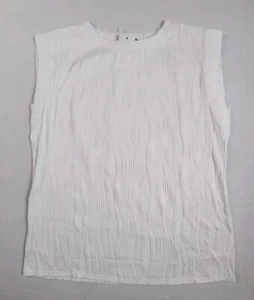 Zanzèa Textured Blouse Sleeveless Womens Size Medium White - Picture 1 of 6