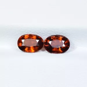 1.91 ct BEST GRADE ORANGE RED NATURAL SPESSARTITE GARNET - OVAL 2Pcs Gems !! - Picture 1 of 2