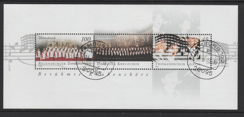 GERMANY - 2003 Boy's CHOIRS Music , Singing   block , minisheet V F U - Image 1 of 1