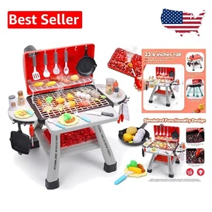 Toddler Kitchen Playset - All-in-One BBQ Grill with Lights, Sounds & Accessories - Picture 1 of 10