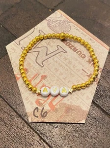 NUEVO BRAZALETE ELÁSTICO CON CUENTAS NOMBRE HECHO A MANO #C6 JOYERÍA DE ORO AVA AVA - Imagen 1 de 1