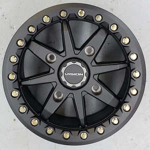 Vision 544 BOLT Bead Lock Aluminum ATV UTV RTV RIM WHEEL 14x7 4/156 5+2 Black - Picture 1 of 11