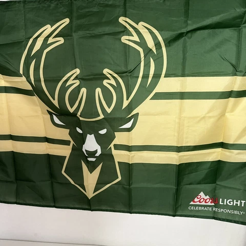 Milwaukee Bucks NBA Finals Promo Fan Cave Banner Flag Coors Light New Cover