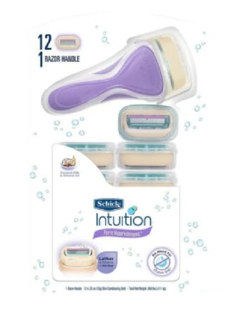 Schick Intuition Pure Nourishment Razor with 12 Cartridges