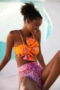 Anthropologie Gr. S Delaney Schleife Bikini Top ~ verstellbare Riemen ~ abnehmbare Pads - Bild 1 von 6